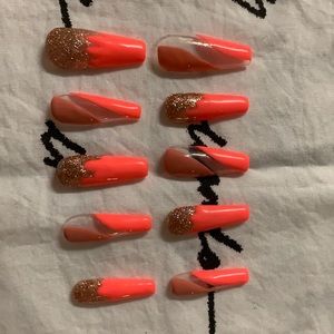Ice cream inspired false nails